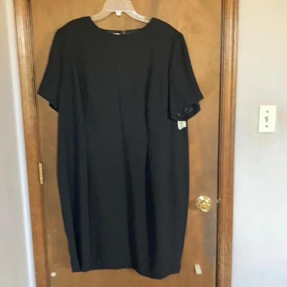 Vintage Worthington woman lined black dress w shoulder pads 22WP - Picture 6 of 11